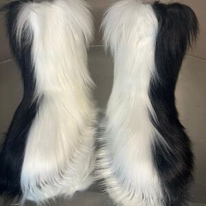 Panda Vegan Fur Boots size 11
